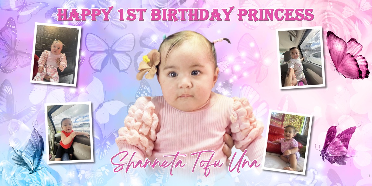 Wall Hanging Banners design example – 1st Birthday