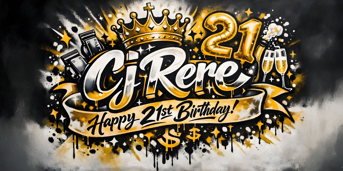 Wall Hanging Banners design example – 21st Birthday
