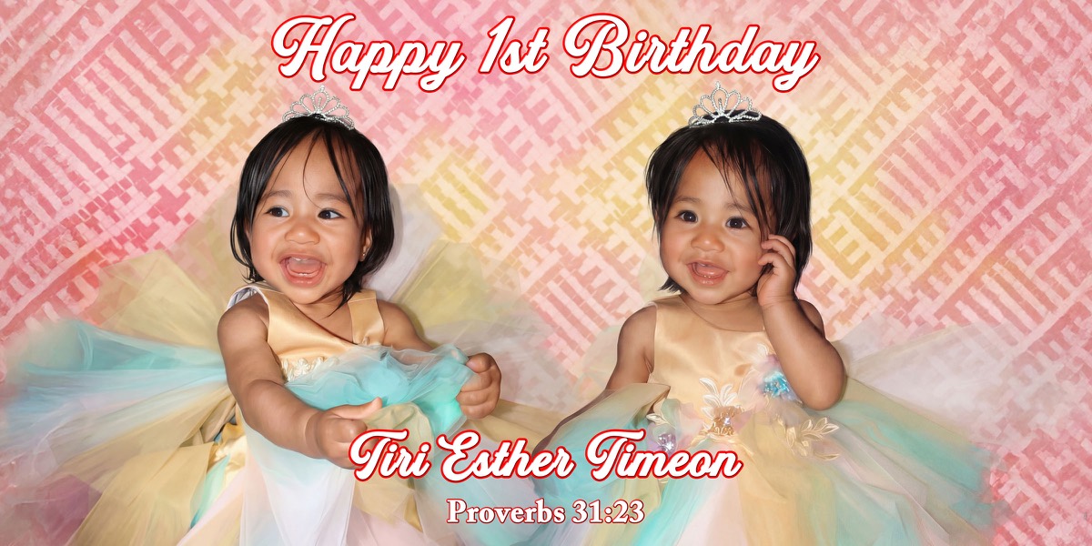 Wall Hanging Banners design example – 1st Birthday