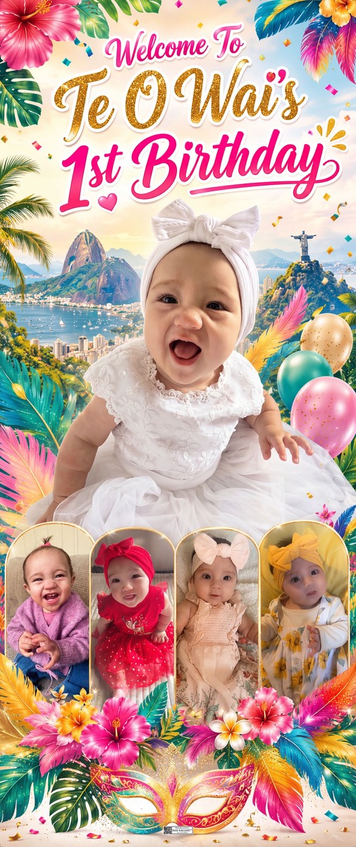 Roll Up Banner design example – 1st Birthday