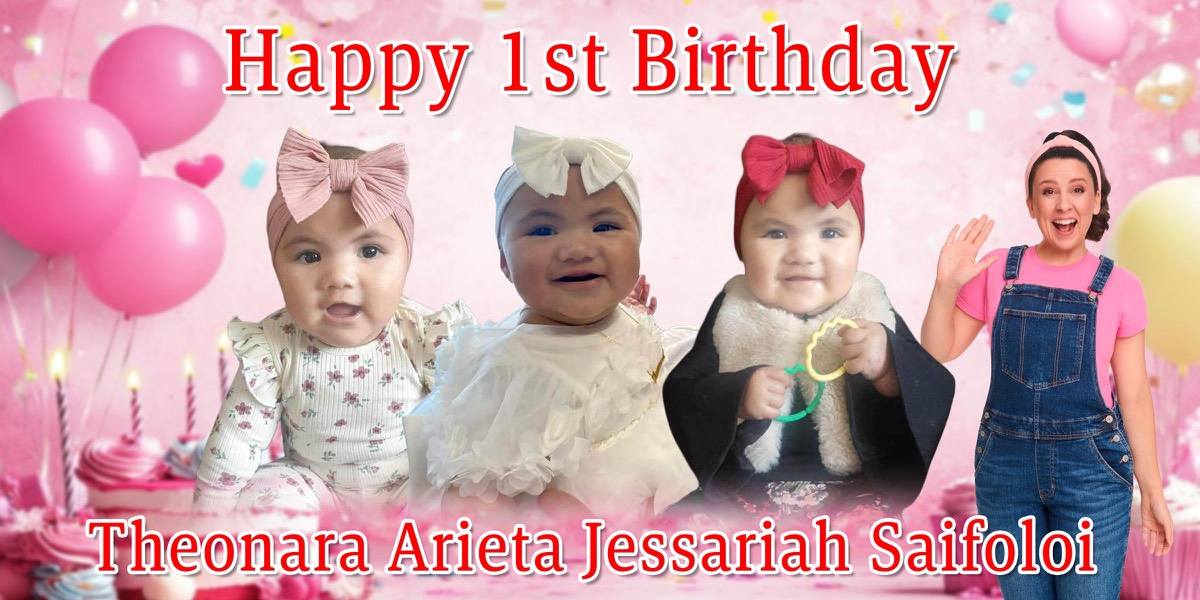 Wall Hanging Banners design example – 1st Birthday