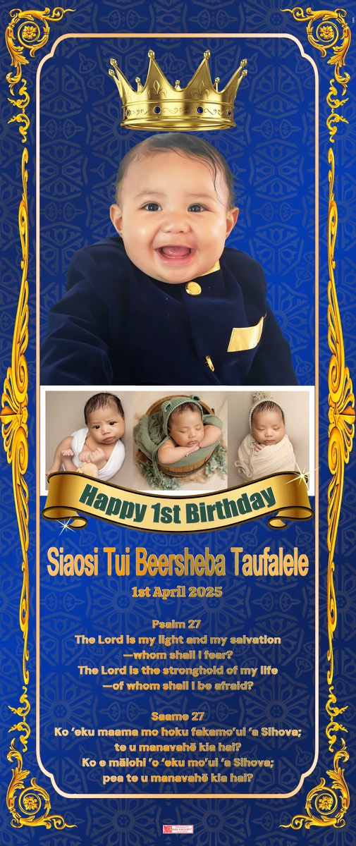 Roll Up Banner design example – 1st Birthday