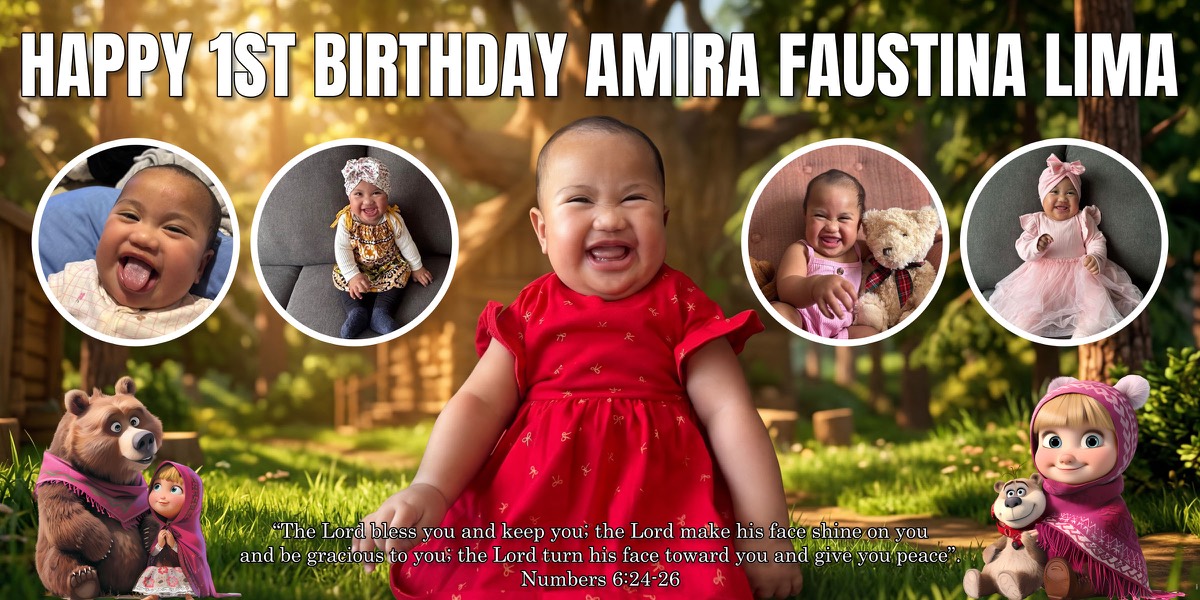 Wall Hanging Banners design example – 1st Birthday