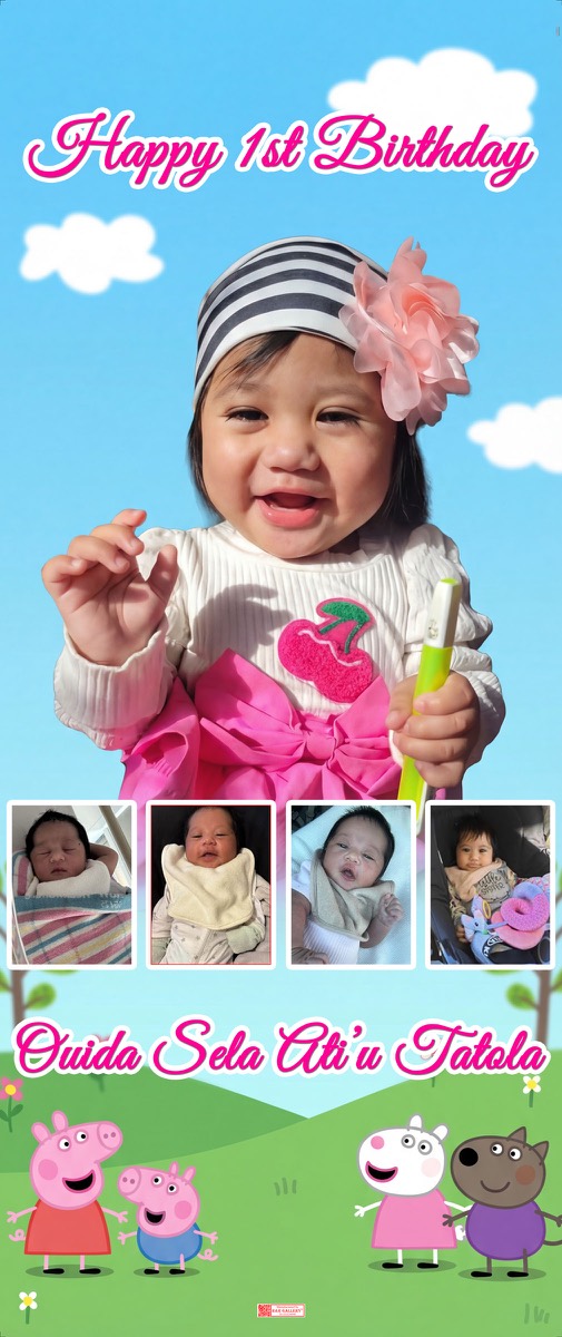 Roll Up Banner design example – 1st Birthday