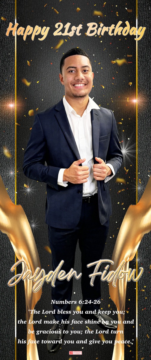 Roll Up Banner design example – 21st Birthday