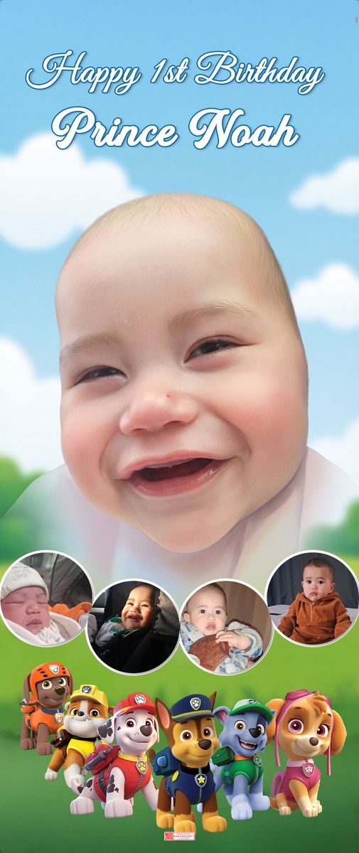 Roll Up Banner design example – 1st Birthday