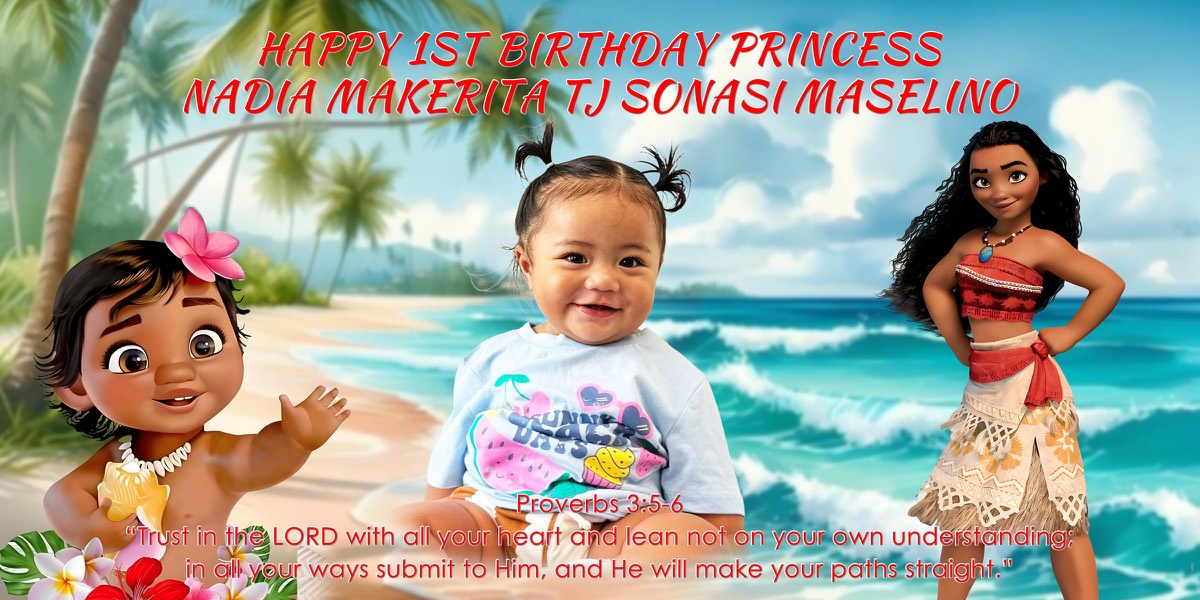 Wall Hanging Banners design example – 1st Birthday