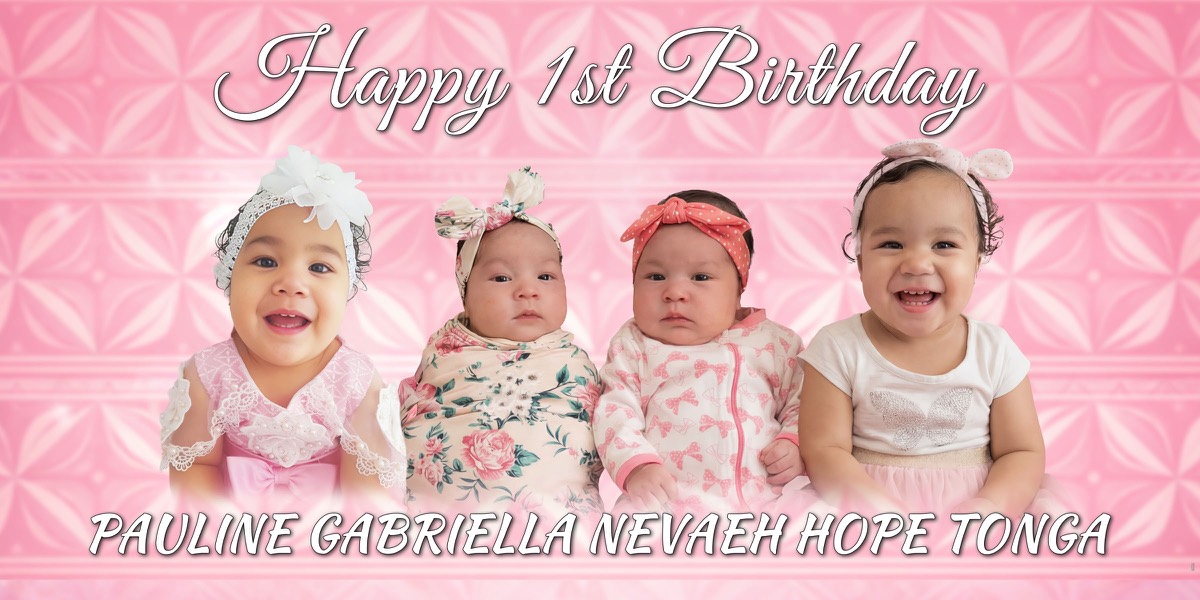 Wall Hanging Banners design example – 1st Birthday