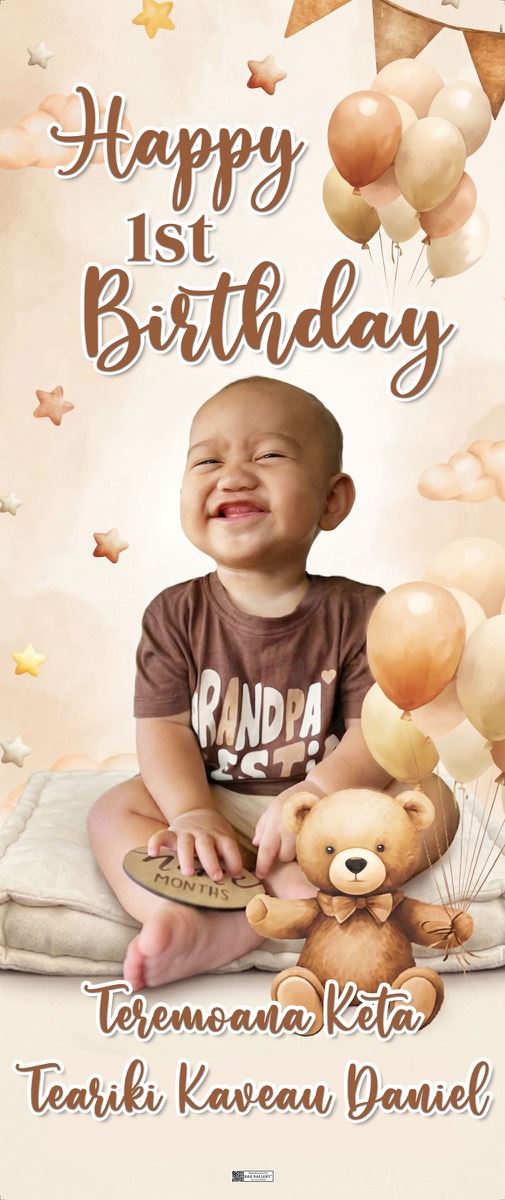 Roll Up Banner design example – 1st Birthday