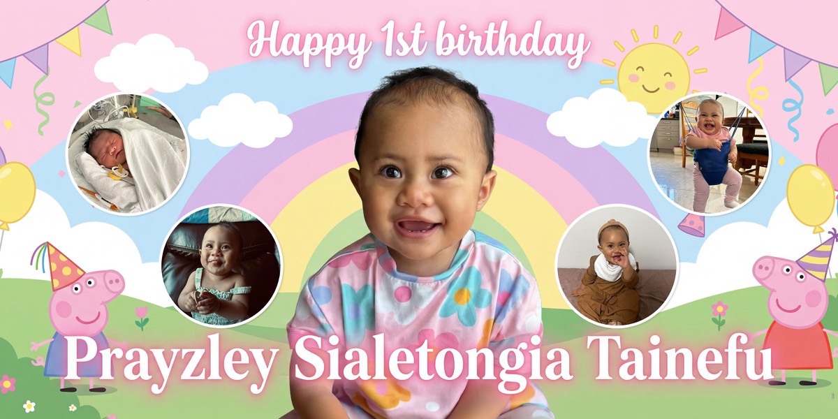 Wall Hanging Banners design example – 1st Birthday