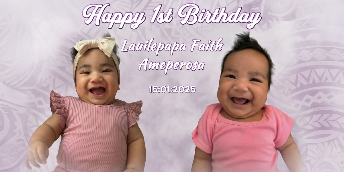 Wall Hanging Banners design example – 1st Birthday